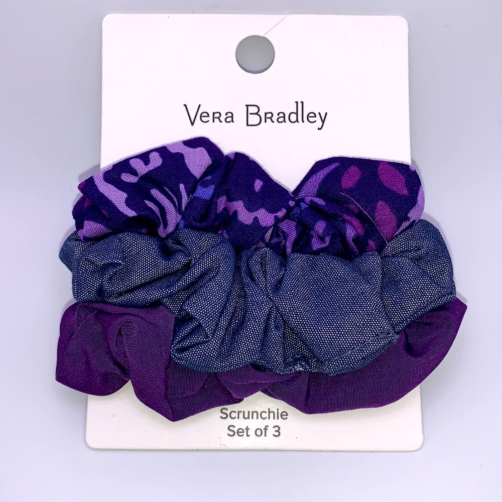Vera Bradley Scrunchie Set in Amethyst Paisley